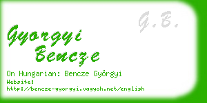 gyorgyi bencze business card